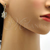Arete Colgante 02.205.0033 Oro Laminado, con Blanca Zirconia Cubica, Pulido, Tono Dorado