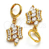 Arete Colgante 02.205.0033 Oro Laminado, con Blanca Zirconia Cubica, Pulido, Tono Dorado