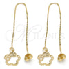Arete Violador 02.65.2511 Oro Laminado, Diseño de Flor, Pulido, Tono Dorado