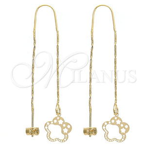 Arete Violador 02.65.2511 Oro Laminado, Diseño de Flor, Pulido, Tono Dorado