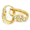 Argolla Pequeña 02.196.0019.1.15 Oro Laminado, con Blanca Zirconia Cubica, Pulido, Tono Dorado