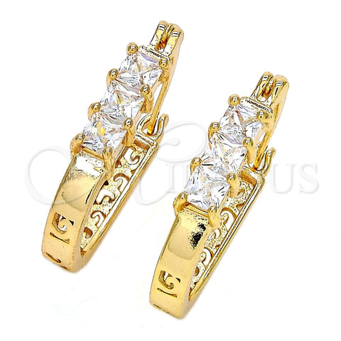 Argolla Pequeña 02.196.0033.15 Oro Laminado, con Blanca Zirconia Cubica, Pulido, Tono Dorado