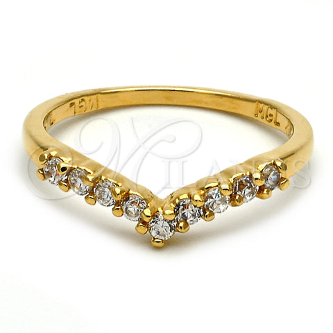 Anillo Multi Piedra 120.043.09 Oro Laminado, con Blanca Zirconia Cubica, Pulido, Tono Dorado (Size 9)