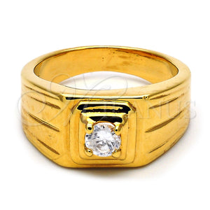 Anillo de Hombre 5.178.035.05 Oro Laminado, con Blanca Cristal, Pulido, Tono Dorado (Size 5)