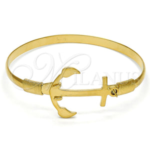 Aro Individual 07.192.0012.06 Oro Laminado, Diseño de Ancla, Pulido, Tono Dorado (25 MM Thickness, Size 6 (2.75 Diameter))