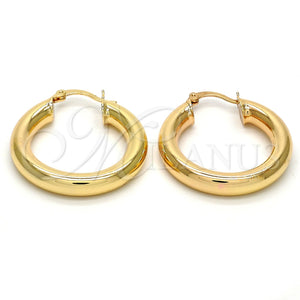 Argolla Mediana 02.170.0088.30 Oro Laminado, Diseño de Hueco, Pulido, Tono Dorado