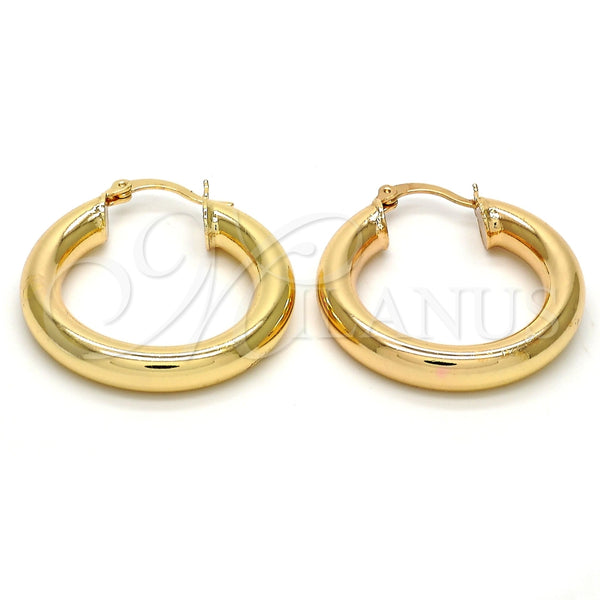 Argolla Mediana 02.170.0088.30 Oro Laminado, Diseño de Hueco, Pulido, Tono Dorado