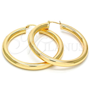 Argolla Grande 02.170.0088.50 Oro Laminado, Diseño de Hueco, Pulido, Tono Dorado