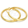 Argolla Grande 02.170.0088.60 Oro Laminado, Diseño de Hueco, Pulido, Tono Dorado