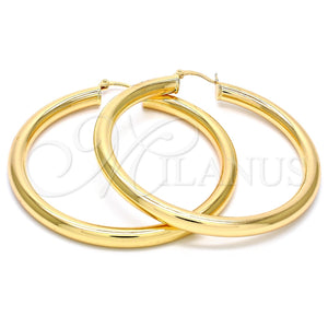 Argolla Grande 02.170.0088.60 Oro Laminado, Diseño de Hueco, Pulido, Tono Dorado