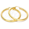 Argolla Grande 02.170.0088.60 Oro Laminado, Diseño de Hueco, Pulido, Tono Dorado