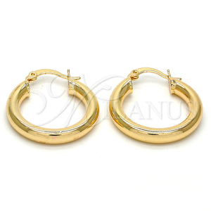 Argolla Pequeña 5.136.006.25 Oro Laminado, Diseño de Hueco, Pulido, Tono Dorado