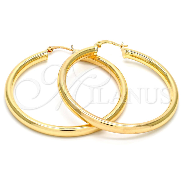 Argolla Grande 5.136.003.50 Oro Laminado, Diseño de Hueco, Pulido, Tono Dorado