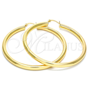 Argolla Grande 5.136.002.60 Oro Laminado, Diseño de Hueco, Pulido, Tono Dorado