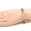Pulsera Elegante 03.59.0068.08 Oro Laminado, Diseño de Rolo, con Topacio Zirconia Cubica and Blanca Cristal, Pulido, Tono Dorado (19 MM Thickness, 8 Inches Length)