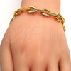 Pulsera Elegante 03.59.0063.08 Oro Laminado, con Blanca Cristal, Pulido, Tono Dorado (10 MM Thickness, 8 Inches Length)