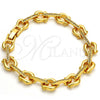 Pulsera Elegante 03.59.0063.08 Oro Laminado, con Blanca Cristal, Pulido, Tono Dorado (10 MM Thickness, 8 Inches Length)