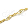 Pulsera Elegante 03.59.0058.08 Oro Laminado, Diseño de Llave Griega y Gota, con Cristal Blanca, Pulido, Tono Dorado (Grosor 11 MM, 8 Pulgadas de Largo)