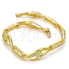Pulsera Elegante 03.59.0058.08 Oro Laminado, Diseño de Llave Griega y Gota, con Cristal Blanca, Pulido, Tono Dorado (Grosor 11 MM, 8 Pulgadas de Largo)
