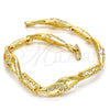 Pulsera Elegante 03.59.0058.08 Oro Laminado, Diseño de Llave Griega y Gota, con Blanca Cristal, Pulido, Tono Dorado (11 MM Thickness, 8 Inches Length)