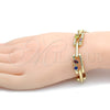 Pulsera Elegante 03.59.0061.08 Oro Laminado, con Multicolor Zirconia Cubica and Blanca Cristal, Pulido, Tono Dorado (10 MM Thickness, 8 Inches Length)