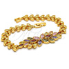 Pulsera Elegante 03.206.0017.3.07 Oro Laminado, Diseño de Flor y Oja, con Multicolor Zirconia Cubica, Pulido, Tono Dorado (07 MM Thickness, 7 Inches Length)