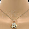 Dije Elegante 05.163.0048 Oro Laminado, Diseño de Elefante y Hueco, Mate, Tono Dorado