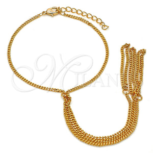 Pulsera Elegante 03.60.0139.07 Oro Laminado, Diseño de Cubana, Pulido, Tono Dorado (02 MM Thickness, 7 Inches Length)