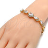 Pulsera Elegante 03.221.0012.07 Oro Laminado, Diseño de Gota, con Blanca Zirconia Cubica, Pulido, Tono Dorado (12 MM Thickness, 7 Inches Length)
