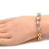 Pulsera Elegante 03.221.0012.07 Oro Laminado, Diseño de Gota, con Blanca Zirconia Cubica, Pulido, Tono Dorado (12 MM Thickness, 7 Inches Length)