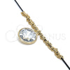 Collares con Dije 04.182.0074.32 Oro Laminado, con Cristal Blanca, Pulido, Tono Dorado (Grosor 02 MM, 32 Pulgadas de Largo)