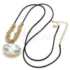 Collares con Dije 04.182.0074.32 Oro Laminado, con Cristal Blanca, Pulido, Tono Dorado (Grosor 02 MM, 32 Pulgadas de Largo)
