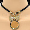 Collares con Dije 04.182.0075.1.32 Oro Laminado, con Cafe Zirconia Cubica, Pulido, Tono Dorado (05 MM Thickness, 32 Inches Length)
