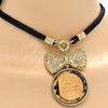 Collares con Dije 04.182.0075.1.32 Oro Laminado, con Cafe Zirconia Cubica, Pulido, Tono Dorado (05 MM Thickness, 32 Inches Length)