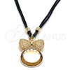 Collares con Dije 04.182.0075.1.32 Oro Laminado, con Cafe Zirconia Cubica, Pulido, Tono Dorado (05 MM Thickness, 32 Inches Length)