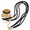 Collares con Dije 04.182.0075.1.32 Oro Laminado, con Cafe Zirconia Cubica, Pulido, Tono Dorado (05 MM Thickness, 32 Inches Length)