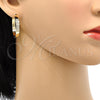 Argolla Huggie 02.167.0002.30 Oro Laminado, con Blanca Micro Pave, Pulido, Tono Dorado