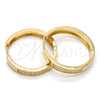 Argolla Huggie 02.167.0002.30 Oro Laminado, con Blanca Micro Pave, Pulido, Tono Dorado