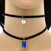 Gargantilla Elegante 04.215.0020.1.13 Oro Laminado, Diseño de Choker y Bola, con Tanzanita Oscuro Zirconia Cubica and Marfil Perla, Pulido, Tono Dorado (09 MM Thickness, 13 Inches Length)
