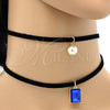 Gargantilla Elegante 04.215.0020.1.13 Oro Laminado, Diseño de Choker y Bola, con Tanzanita Oscuro Zirconia Cubica and Marfil Perla, Pulido, Tono Dorado (09 MM Thickness, 13 Inches Length)
