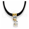 Gargantilla Elegante 04.215.0022.13 Oro Laminado, Diseño de Choker, con Zirconia Cubica Blanca y Azavache Blanca, Pulido, Tono Dorado (Grosor 08 MM, 13 Pulgadas de Largo)
