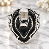 Anillo de Hombre 01.234.0002.11 Acero Inoxidable, Diseño de Águila, Esmaltado Negro, Tono Plateado (Tamaño 11)