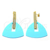 Arete Largo 02.09.0107.1 Oro Laminado, Resinado Acqua, Tono Dorado