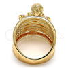 Anillo Multi Piedra 01.60.0001.09 Oro Laminado, Diseño de Angel, con Blanca Zirconia Cubica, Pulido, Tono Dorado (Size 9)