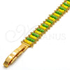 Pulsera Elegante 03.60.0132.6.08 Oro Laminado, Resinado Multicolor, Tono Dorado (11 MM Thickness, 8 Inches Length)