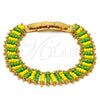 Pulsera Elegante 03.60.0132.6.08 Oro Laminado, Resinado Multicolor, Tono Dorado (11 MM Thickness, 8 Inches Length)