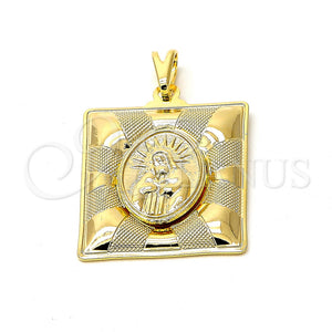Dije Religioso 05.09.0030 Oro Laminado, Diseño de Guadalupe, Pulido, Tono Dorado