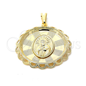 Dije Religioso 05.09.0034 Oro Laminado, Diseño de Guadalupe, Mate, Tono Dorado