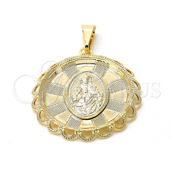 Dije Religioso 05.09.0036 Oro Laminado, Diseño de Sagrado Corazon de Maria, Mate, Tono Dorado