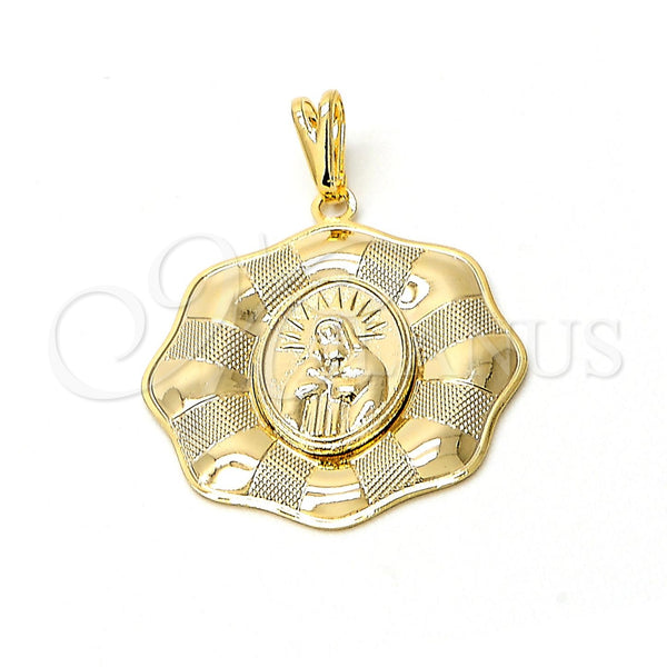 Dije Religioso 05.09.0038 Oro Laminado, Diseño de Guadalupe, Mate, Tono Dorado